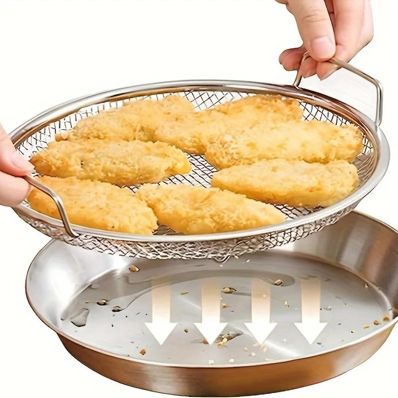 Reusable Stainless Steel Filter Tray for Frying and Straining
