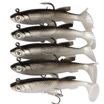 HookUpCo. 5-Piece Soft Fishing Lure Set