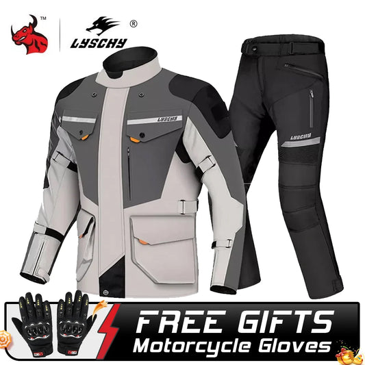 HookUpCo. Waterproof Winter Motorcycle Jacket and Pants Set