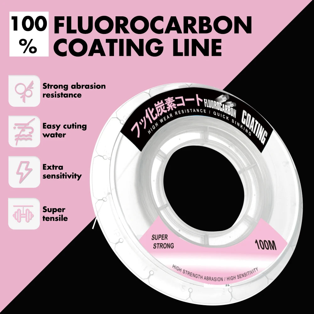 ZUKIBO Japan Fluorocarbon Coating Fishing Line - High Strength