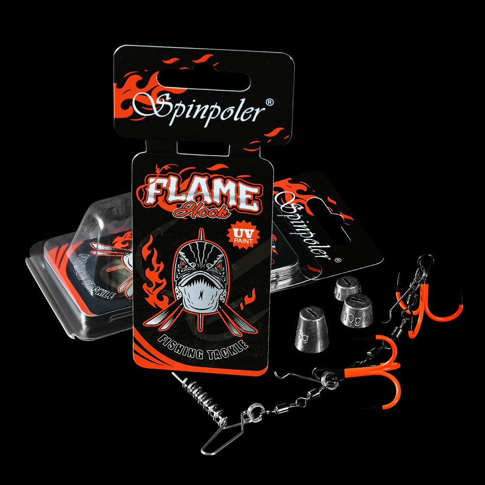 HookUpCo. UV Painted Pike Fishing Stinger Rig - HookUpCo.