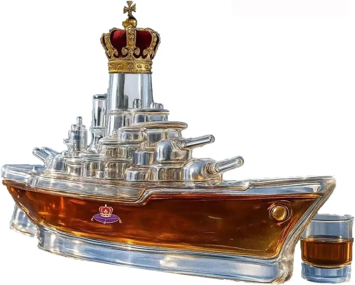 HookUpCo. 3D Whiskey Ship Glass Decanter 300ml