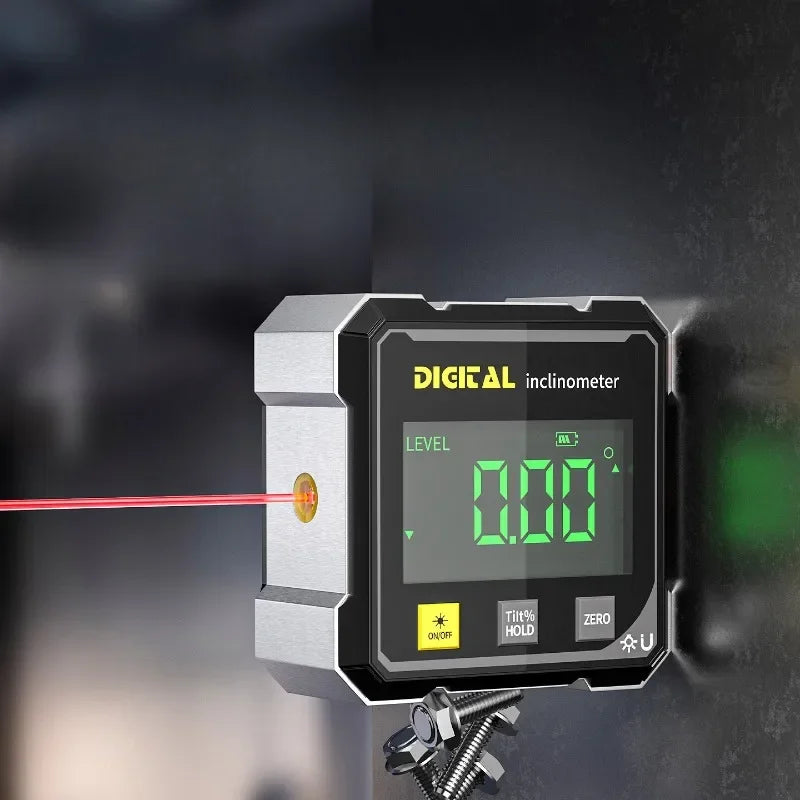 Digital Display Inclinometer Tool with Magnetic Leveling Feature