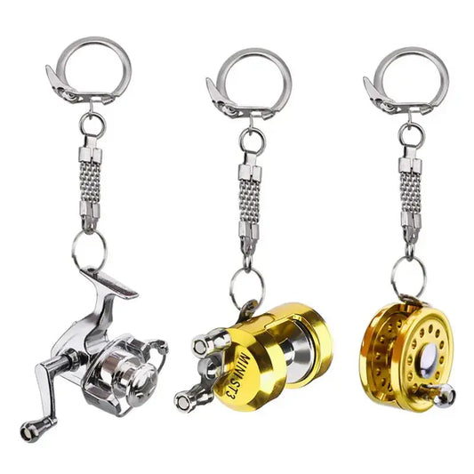 Miniature Gold Fishing Reel Keychain by HookUpCo. - HookUpCo.