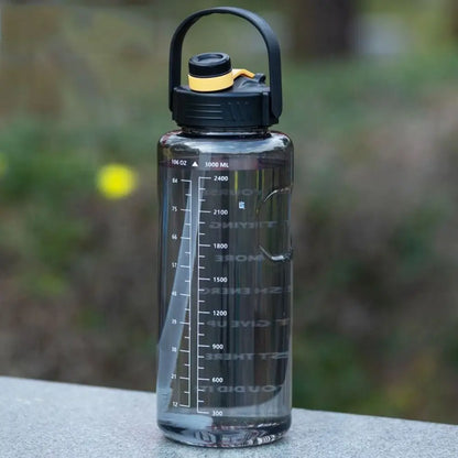 Large Capacity Leak-Proof Water Bottle with Time Markers