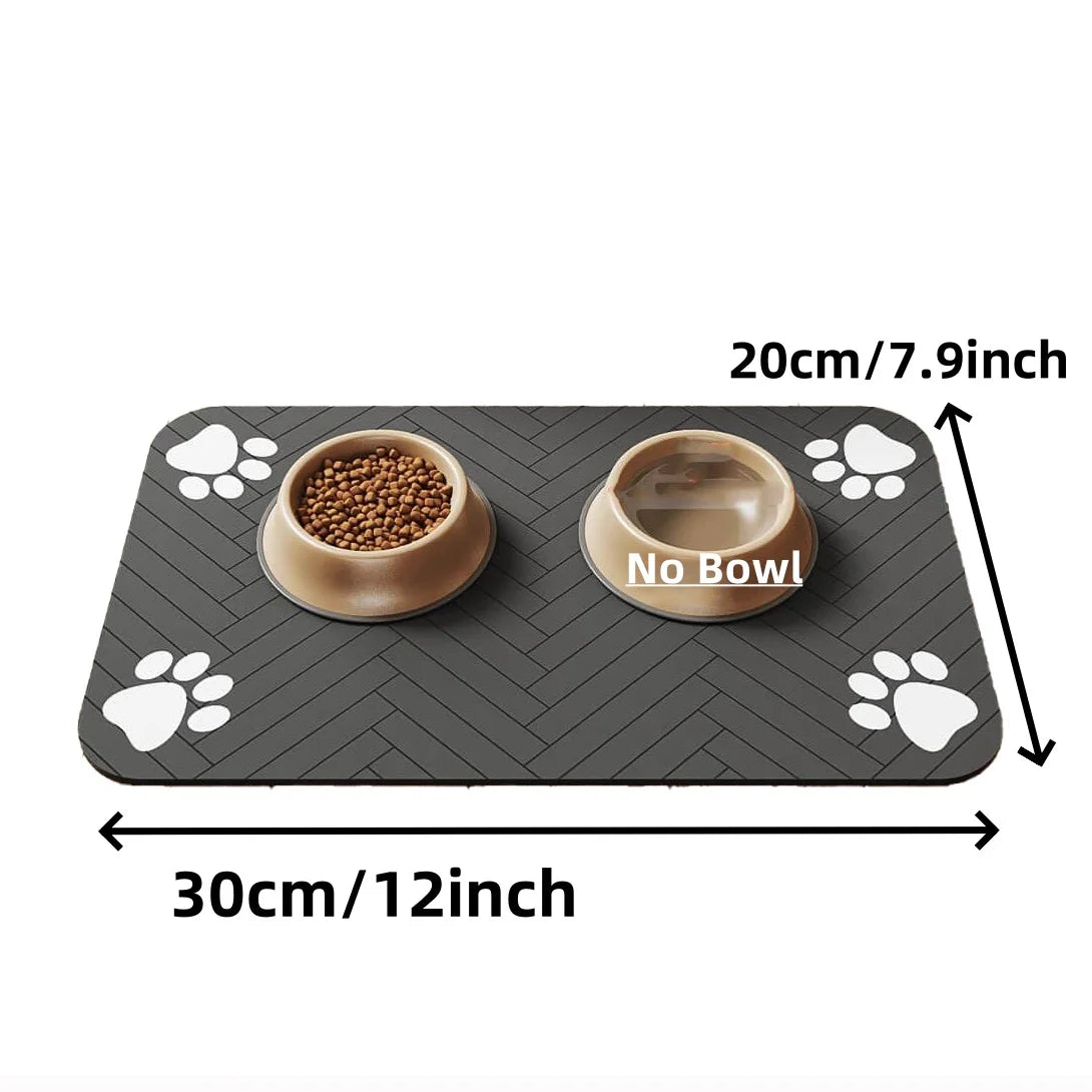 Waterproof Quick-Dry Pet Feeding Mat with Rubber Backing