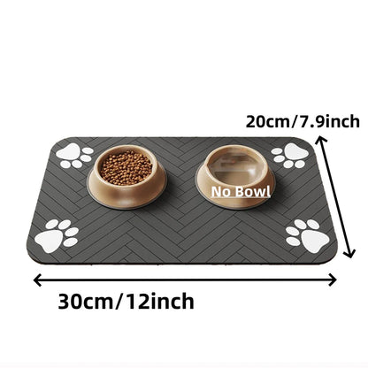 Waterproof Quick-Dry Pet Feeding Mat with Rubber Backing