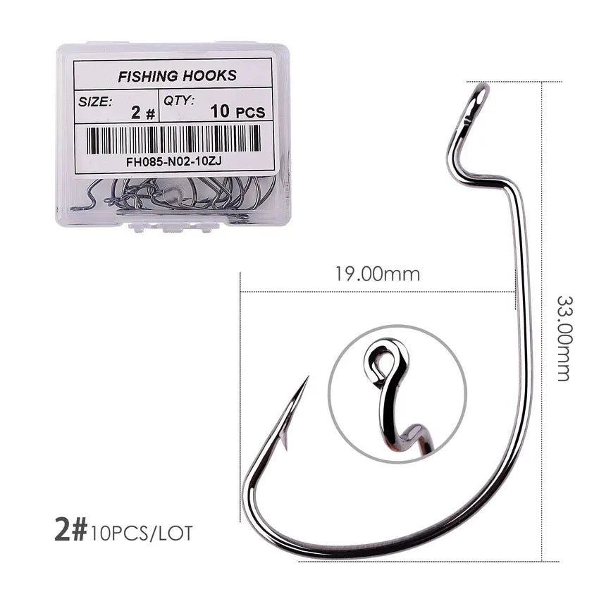 HookUpCo. 10pc Crank Hooks for Carp Fishing - HookUpCo.