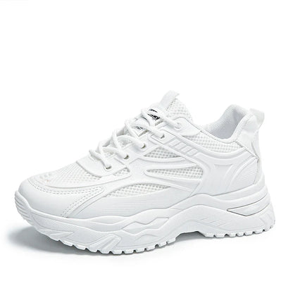 Chunky White Leather Sneakers for Women - Stylish & Durable