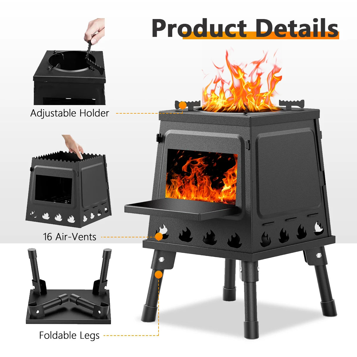 Portable Cast Iron Wood Stove