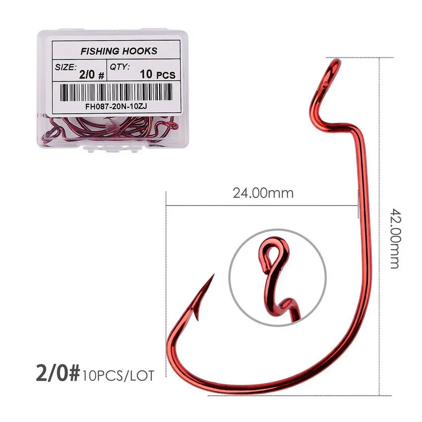 HookUpCo. 10pc Crank Hooks for Carp Fishing - HookUpCo.