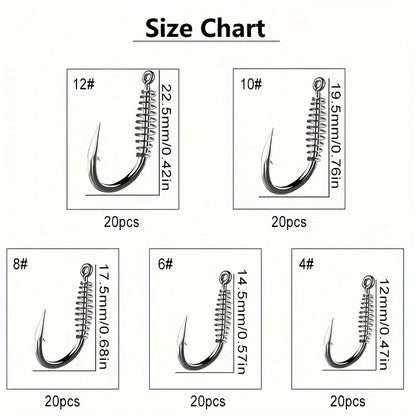HookUpCo. Stainless Steel Carp Hooks - 20pcs Set - HookUpCo.