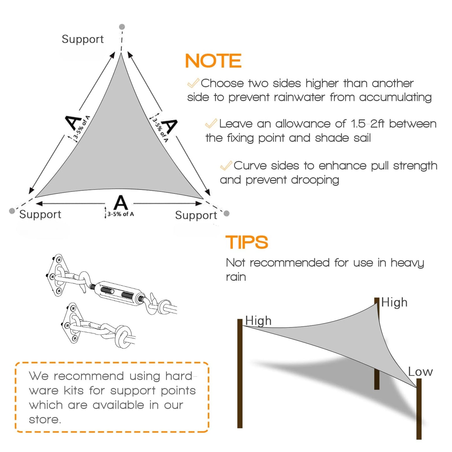 Waterproof Triangle Shade Canopy