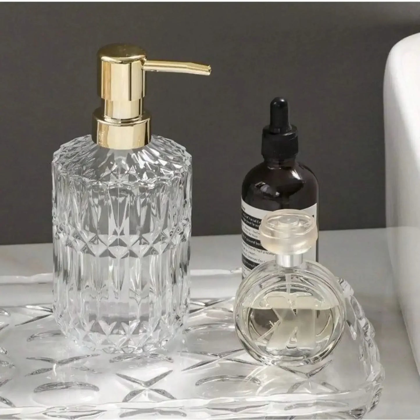 Clear Glass Soap Dispenser for Home and Office