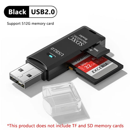 High-Speed 2-in-1 USB 3.0 Card Reader for Micro SD & TF