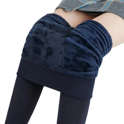 Warm High Waist Velvet Leggings for Women - Casual Comfort
