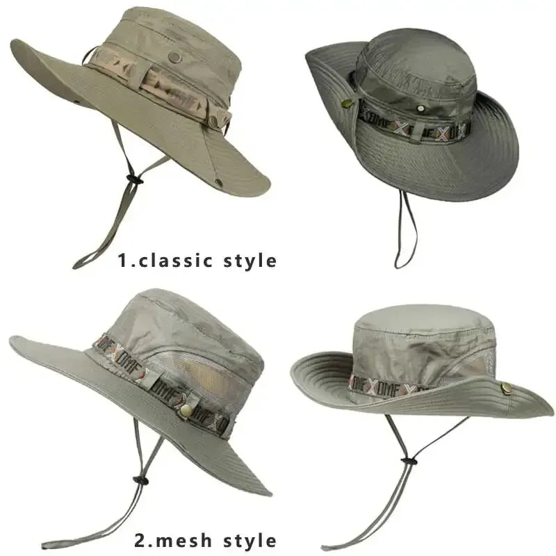 HookUpCo UV Wide Brim Bucket Hat