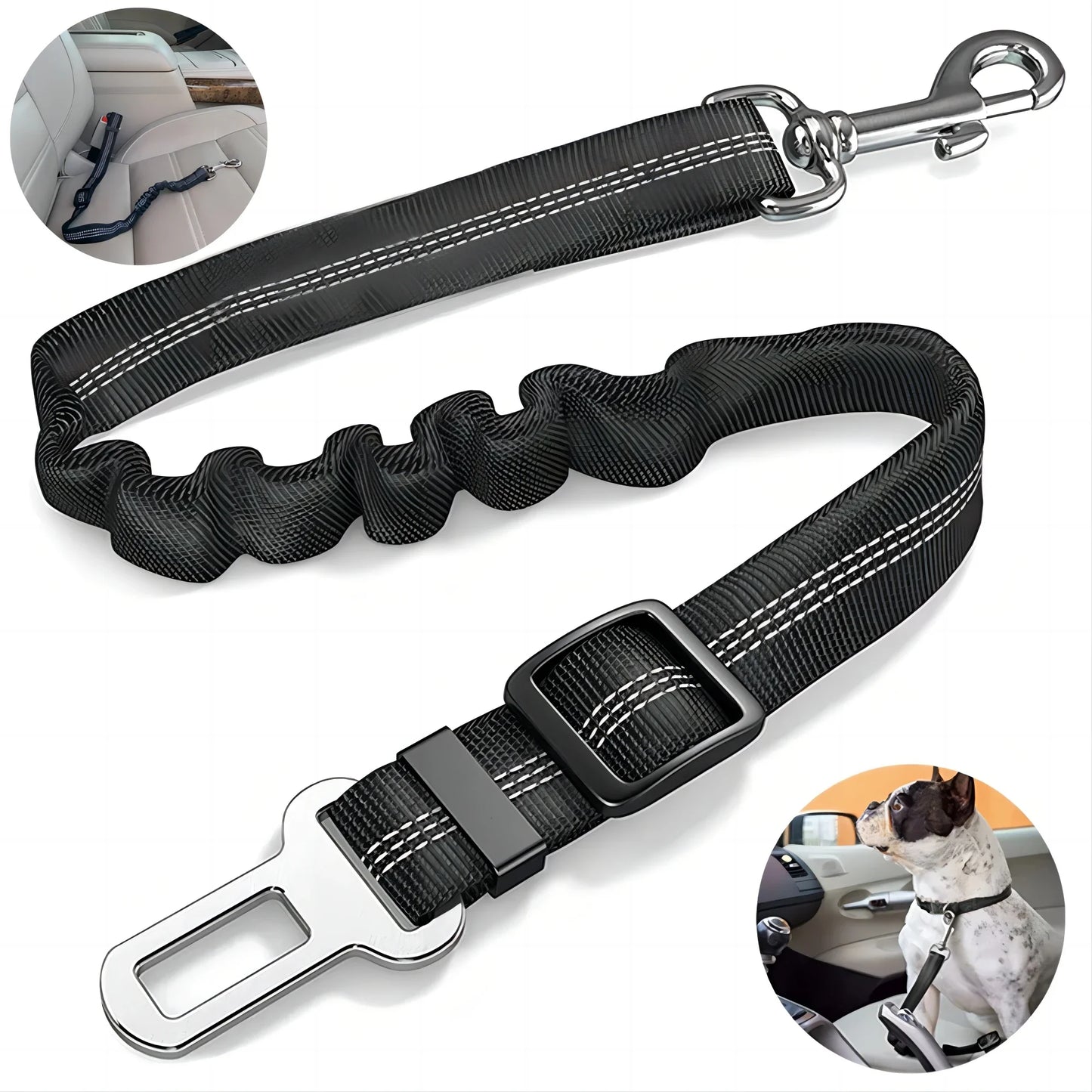 Adjustable Reflective Dog Seat Belt for Safe Travel