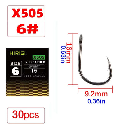 HookUpCo. High Carbon Barbed Fishing Hooks, 30 Pack - HookUpCo.