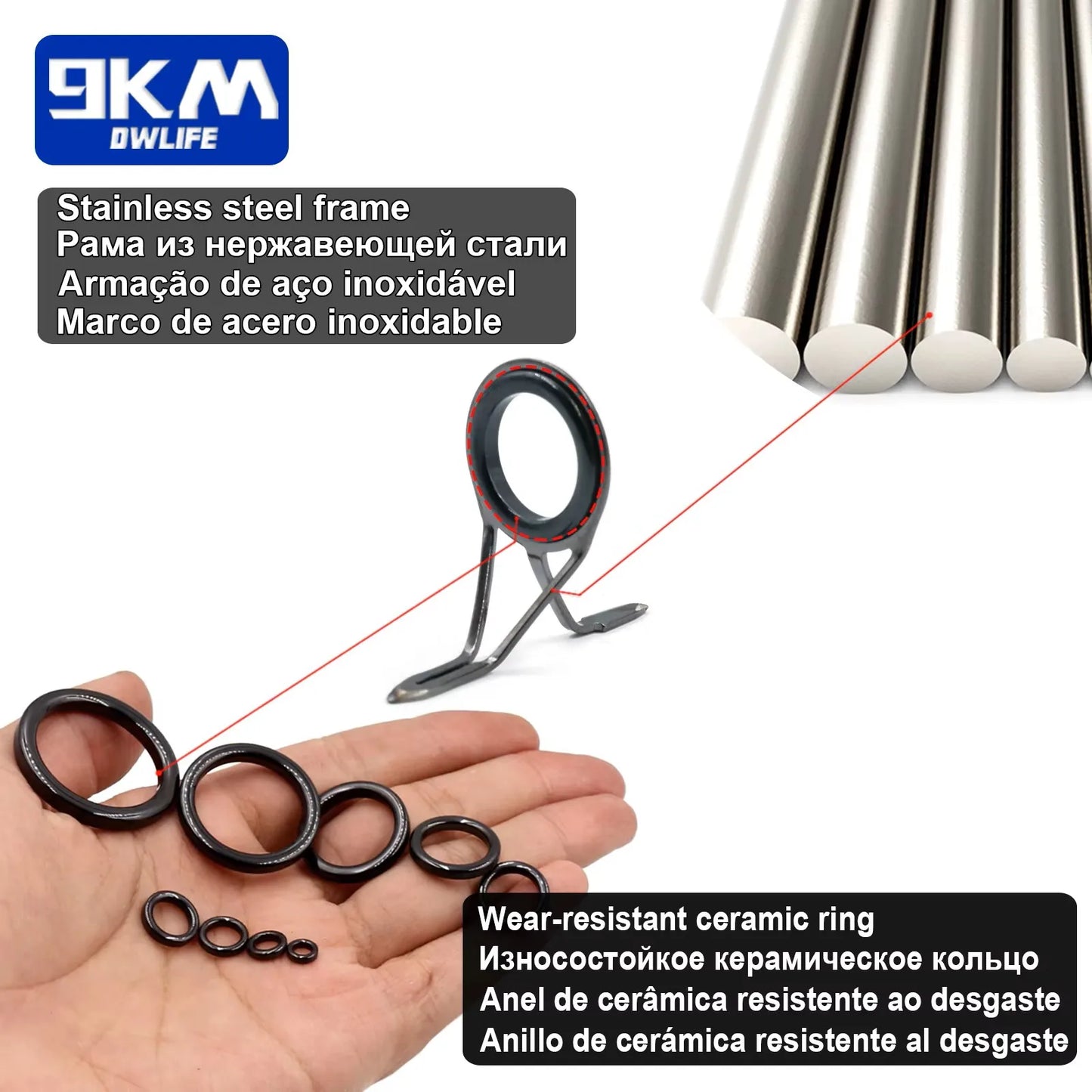 Stainless Steel Fishing Rod Repair Kit Set