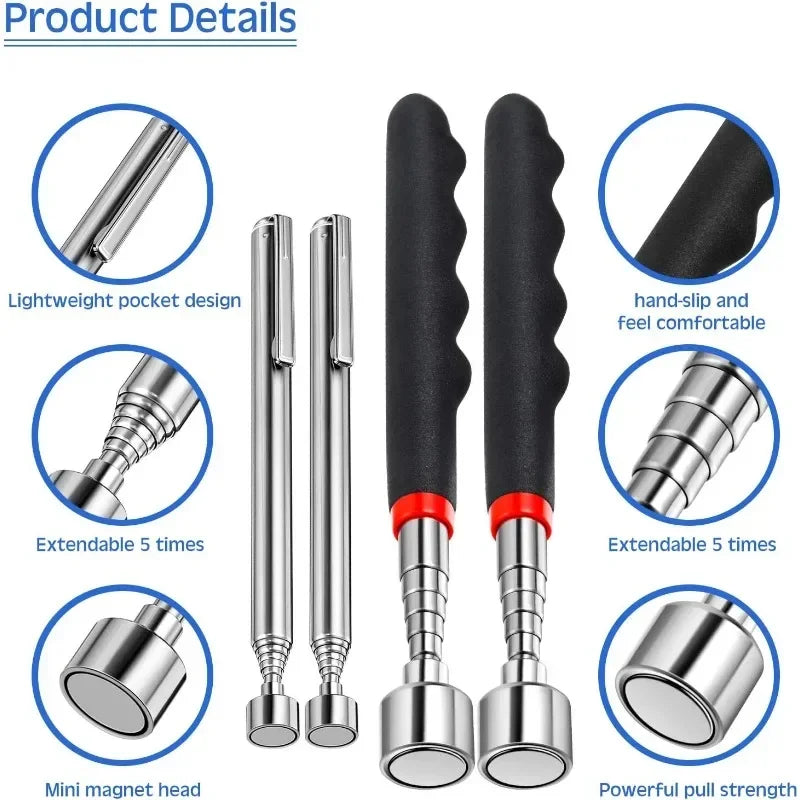 Telescopic Magnetic Pickup Tool for Nuts and Bolts