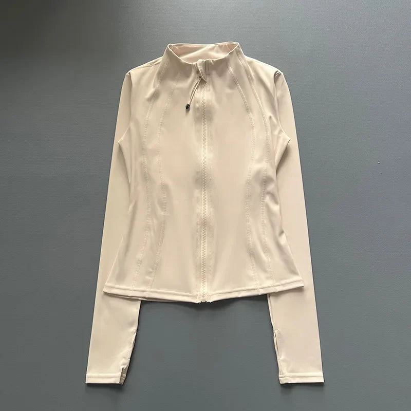 Quick Dry Stand Up Collar Fitness Jacket for Active Women