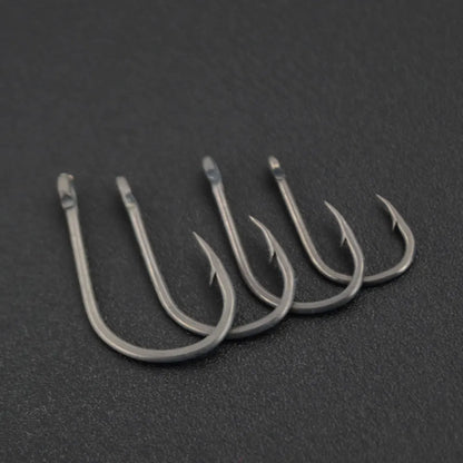 HookUpCo. 50pcs Barbed Fishing Hooks, High Carbon Steel - HookUpCo.