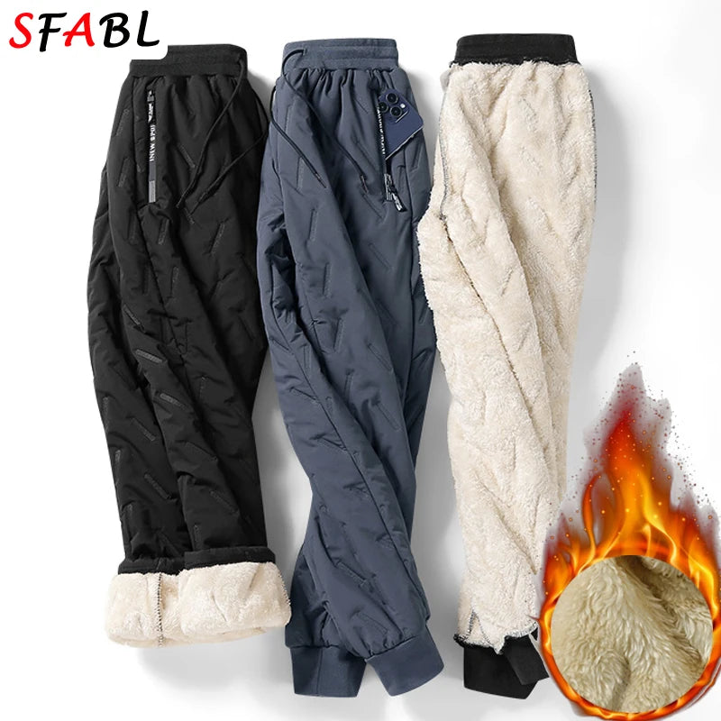 Thick Fleece Winter Joggers for Men - Warm & Windproof Trousers