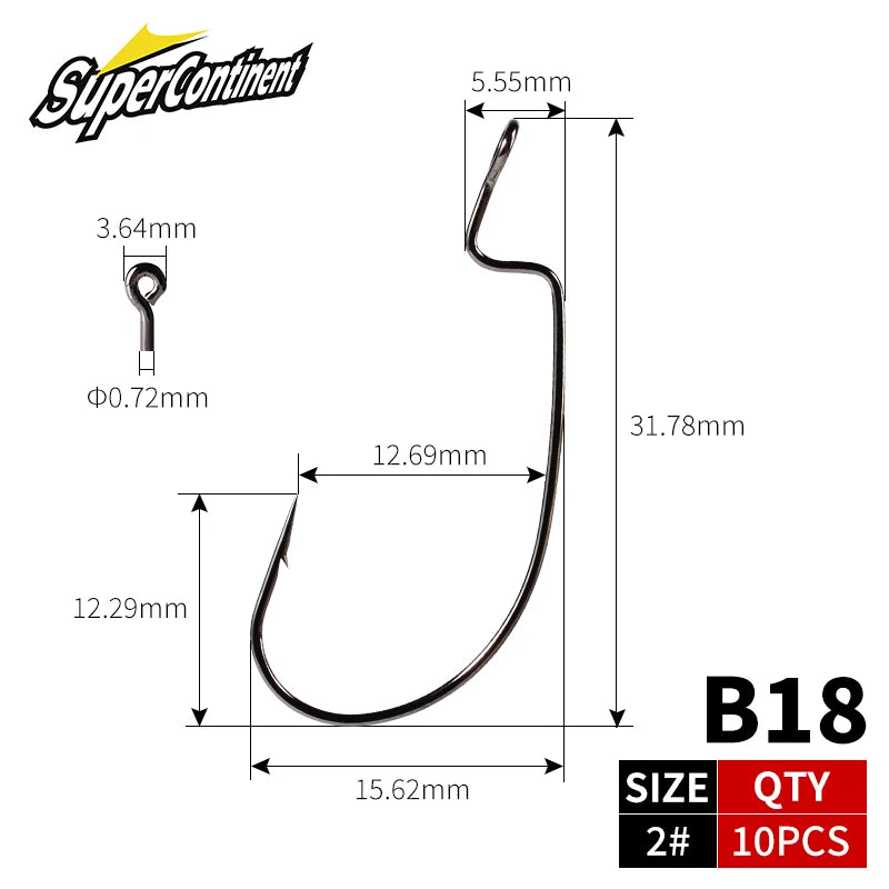 HookUpCo. High Carbon Steel Bass Fishing Hooks - HookUpCo.