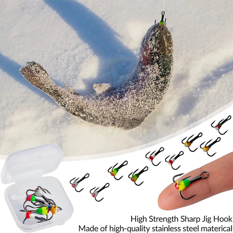 HookUpCo. High Carbon Steel Ice Fishing Hooks
