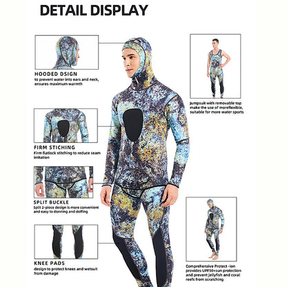 Camouflage Cold Water Diving Spearfishing Neoprene Wetsuit for