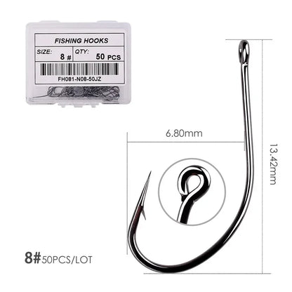 HookUpCo. High Carbon Fishing Circle Hooks 50pcs - HookUpCo.