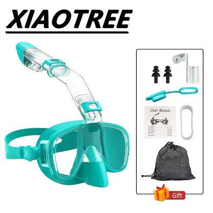 Diving Snorkeling Half Face Anti Fog Swimming Facemask Snorkel Set