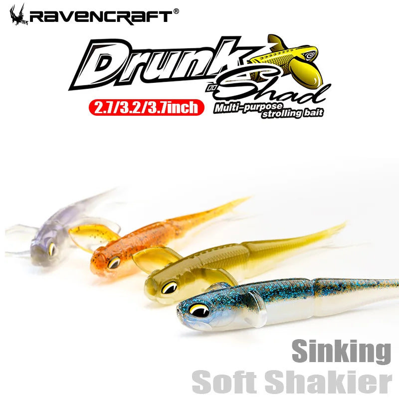 HookUpCo. Drunk Shad Soft Fishing Bait 3 Sizes - HookUpCo.