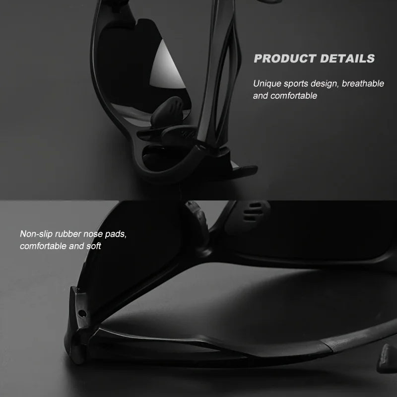 HookUpCo. Polarized Half-Rim Sports Sunglasses for Outdoors