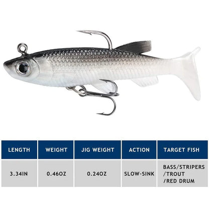HookUpCo. 5-Piece Soft Fishing Lure Set