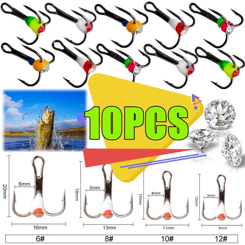 HookUpCo. High Carbon Steel Ice Fishing Hooks