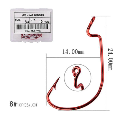 HookUpCo. 10pc Crank Hooks for Carp Fishing - HookUpCo.