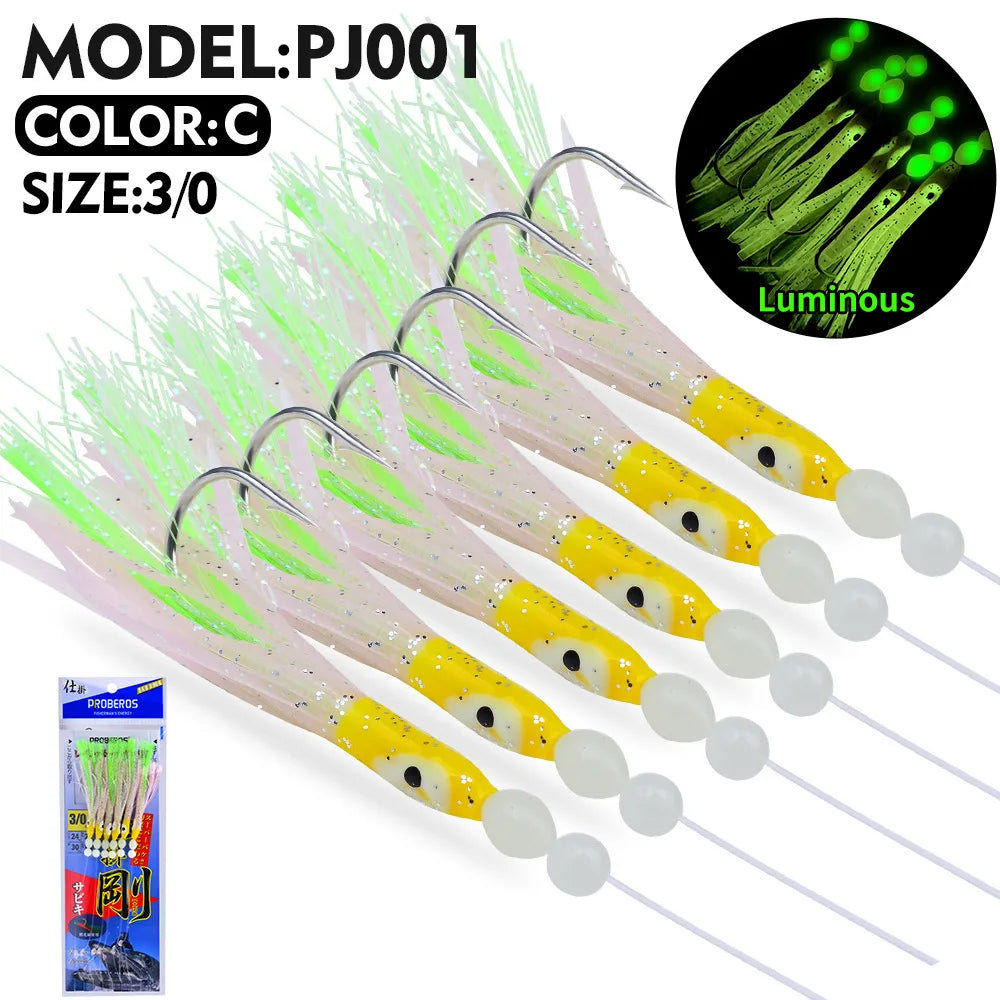 HookUpCo. Luminous Soft Lure Fishing Rigs Set - HookUpCo.