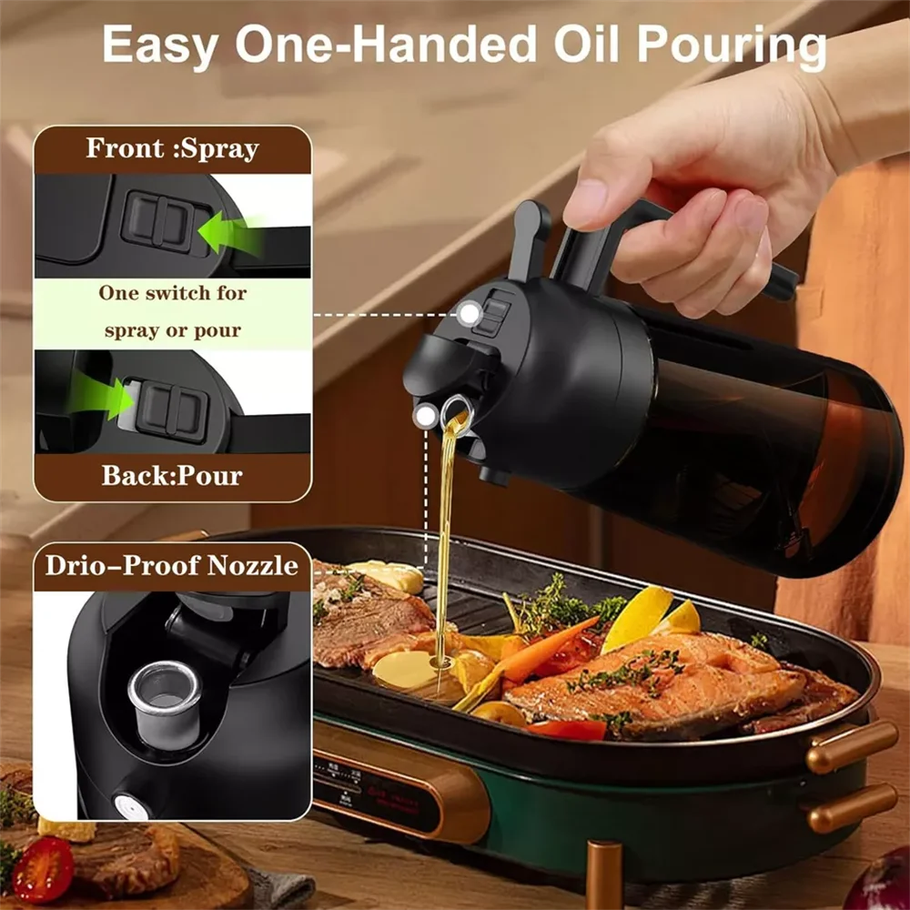HookUpCo. 2-in-1 Olive Oil Sprayer Bottle