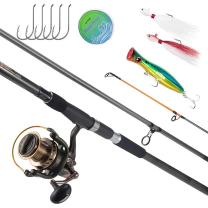 HookUpCo. 12ft Saltwater Fishing Rod and Reel Combo - HookUpCo.