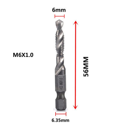 HookUpCo. Titanium Hex Shank Metric Tap Drill Bit Set