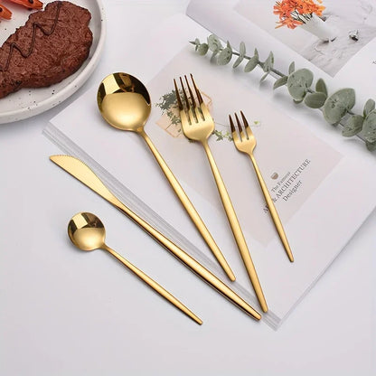 Luxurious Golden Cutlery Set 60pcs