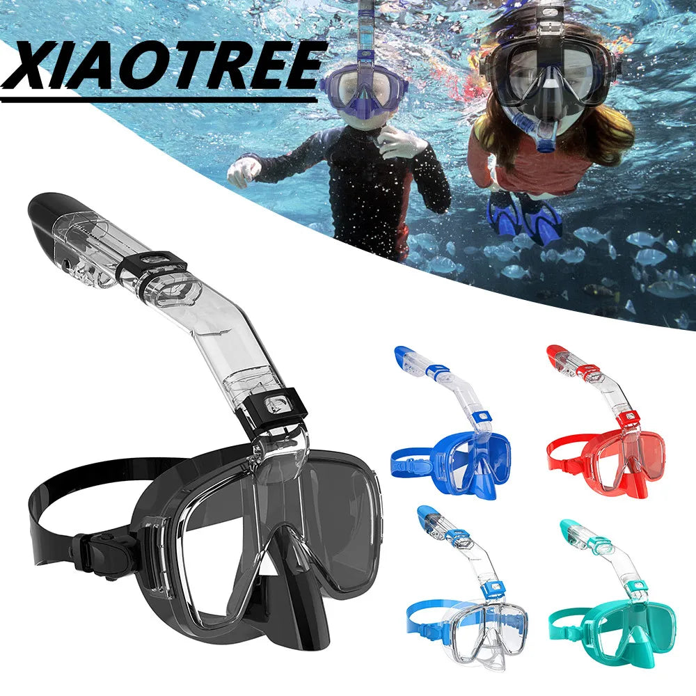 Diving Snorkeling Half Face Anti Fog Swimming Facemask Snorkel Set