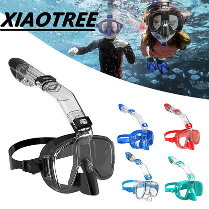 Diving Snorkeling Half Face Anti Fog Swimming Facemask Snorkel Set