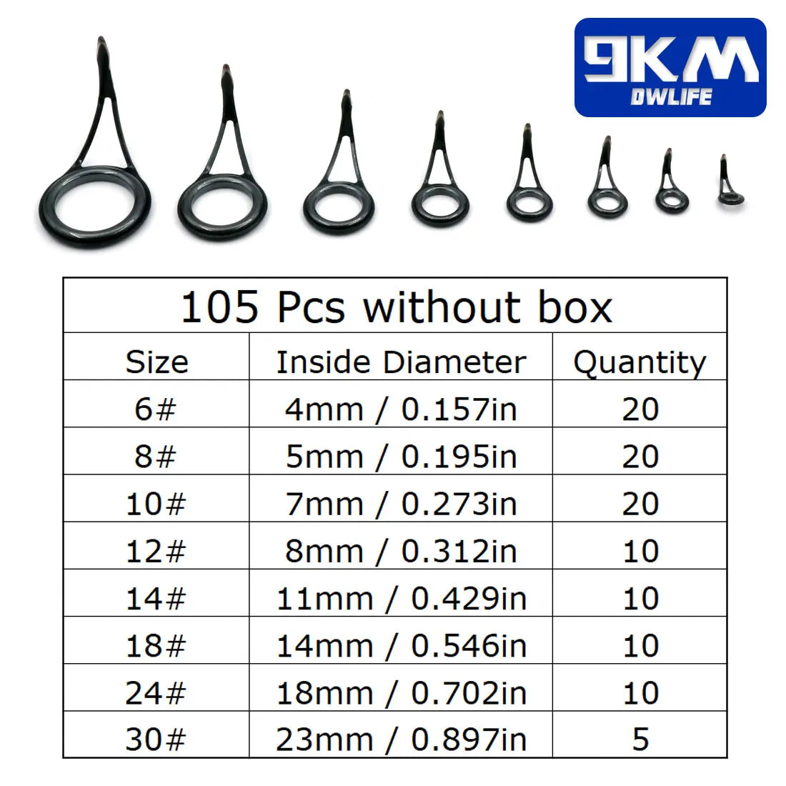 Telescopic Fishing Rod Repair Kit - 105 Pieces