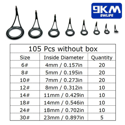 Telescopic Fishing Rod Repair Kit - 105 Pieces