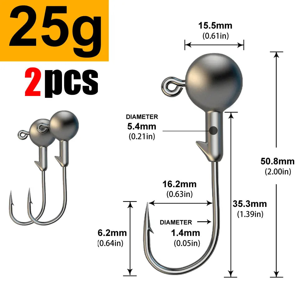 Versatile Jig Head Hooks for Fishing - Multiple Sizes Available