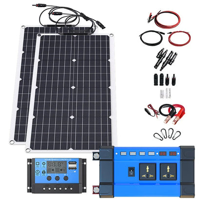 6000W Complete Solar Panel System with Charger and Inverter