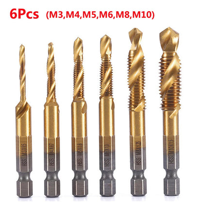 HookUpCo. Titanium Hex Shank Metric Tap Drill Bit Set